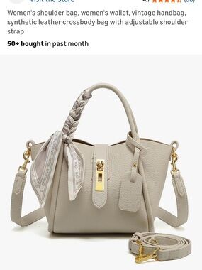 Women's Beige Leather Tote Bag with Gold Hardware